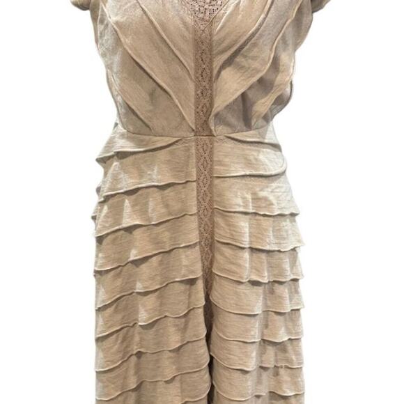 Free People Antique Lace Chevron Cut Sleeveless Hi-Low Maxi Dress – Small - Picture 3 of 7